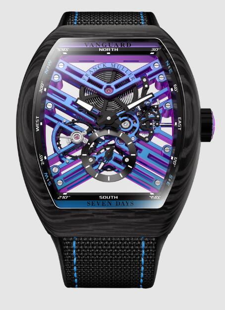 FRANCK MULLER Vanguard New Tone Skeleton V 41 S6 SQT MVT NT BL CARBONE (NTBL) Replica Watch